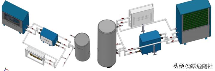 二联供空气能安装图（空气能两联供系统）